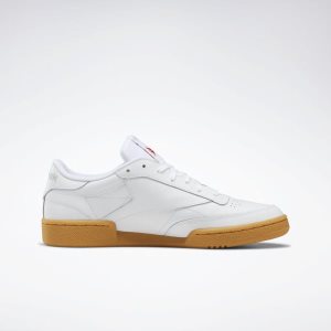 Adidasy Męskie Reebok Club C 85 Białe/Jasny Czerwone/Niebieskie PL 82VOJXM